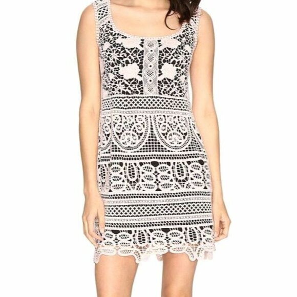 Nanette Lepore Dresses & Skirts - NANETE LEPORE Lace Overlay Mini Dress in Blush Pink/Black, Size 4 EUC